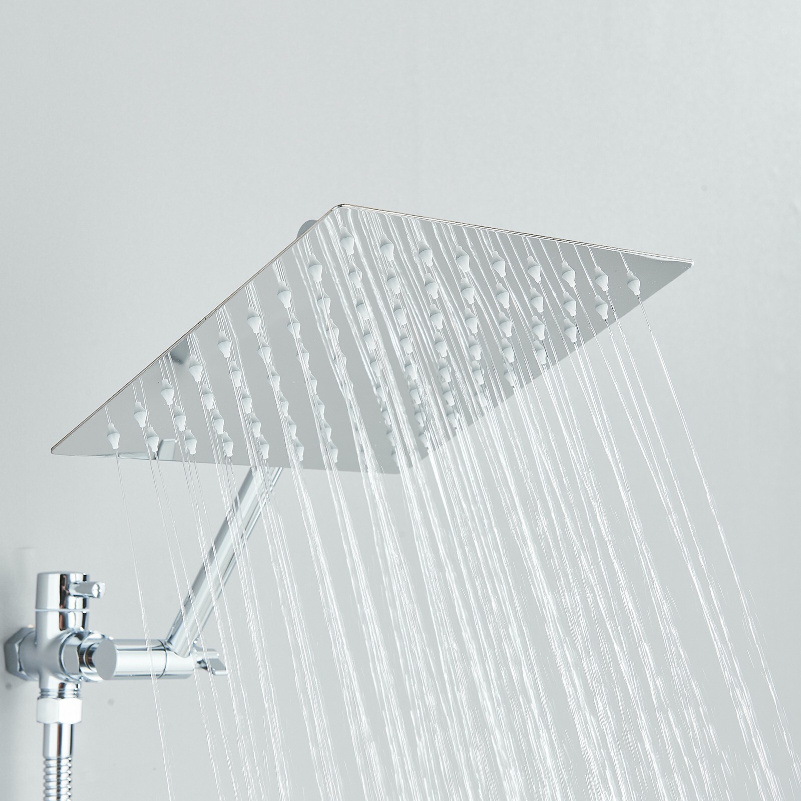 Chrome 12'' High Pressure Rainfall Dual Shower Head Combo with 3 Modes Handheld
