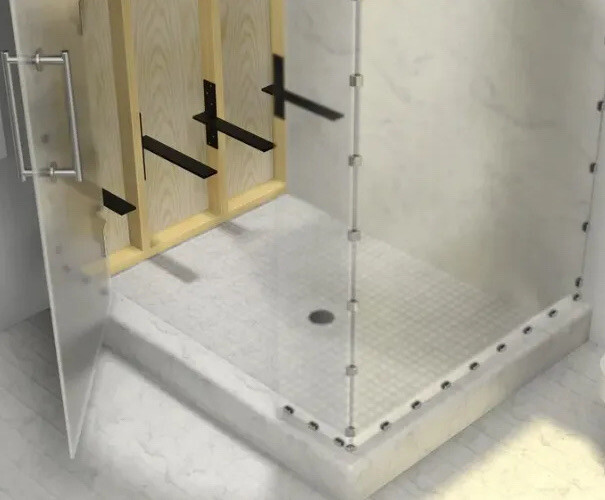 WALK-IN SHOWER 4 Brackets | Floating Shower Bench KERDI-BOARD 2''| L 60 x W16 in