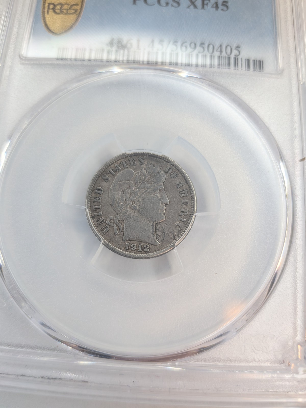 1912 D Barber dime, PCGS XF45