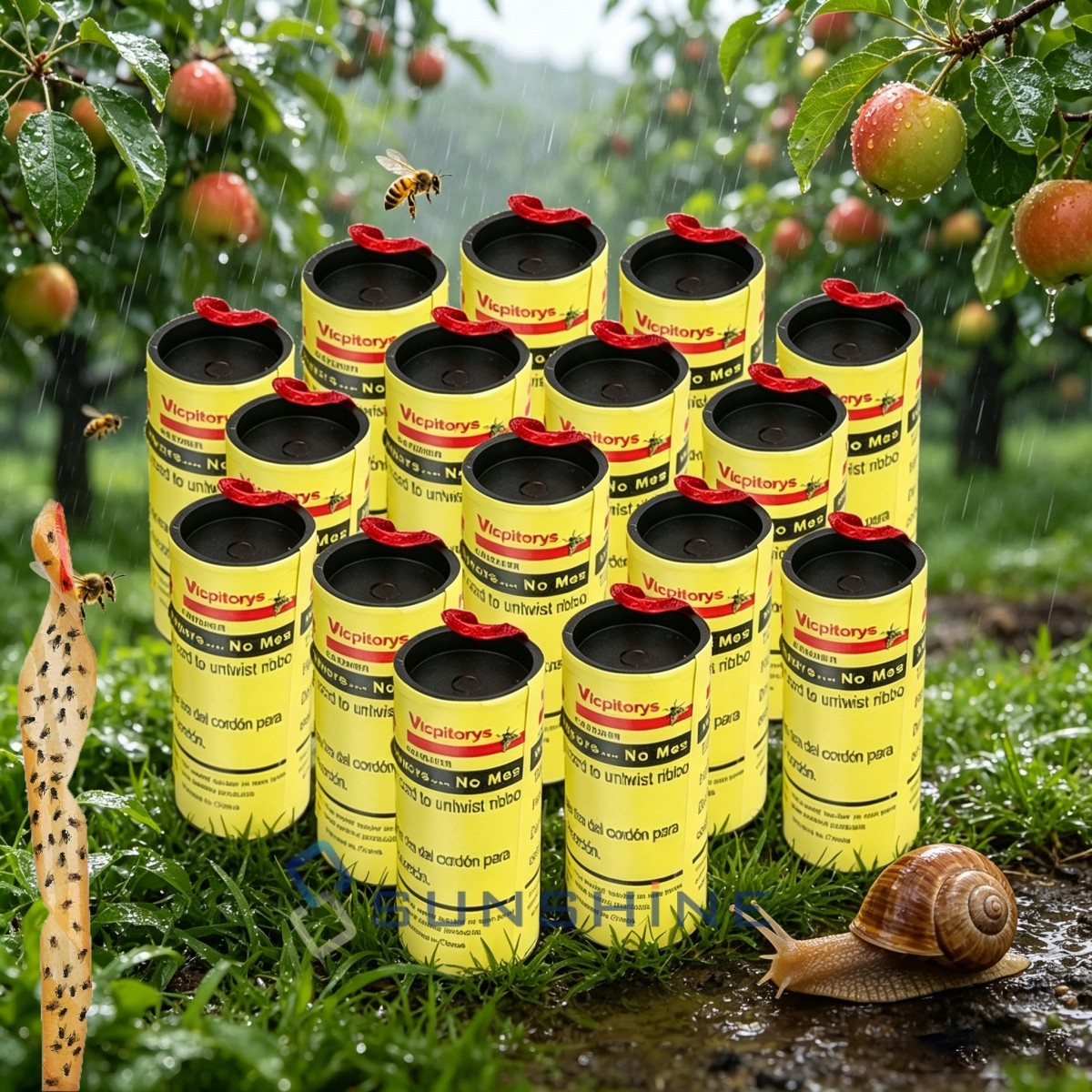 16 Rolls Insect Fly Bug Glue Ribbon Tape Paper Strip Trap Sticky Flies Catcher