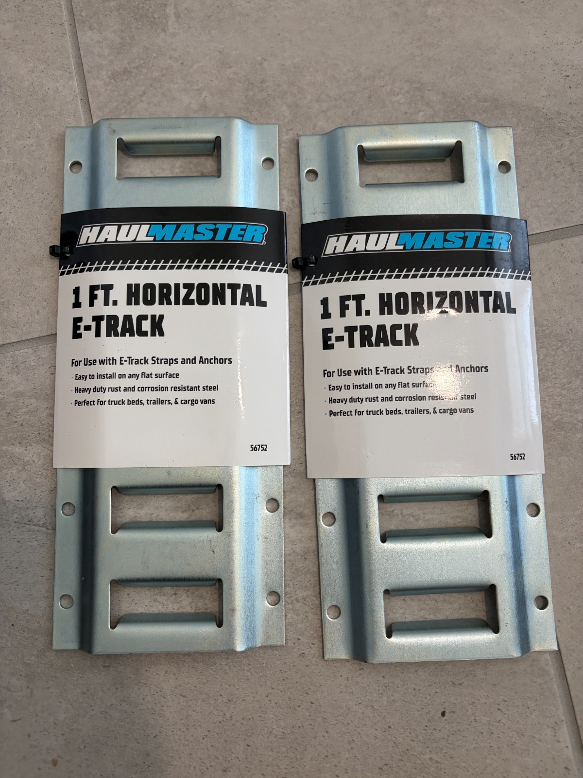Haul-Master 1 Ft Horizontal E-Track Set of 2 Steel Tie Down Rail Trailer Truck