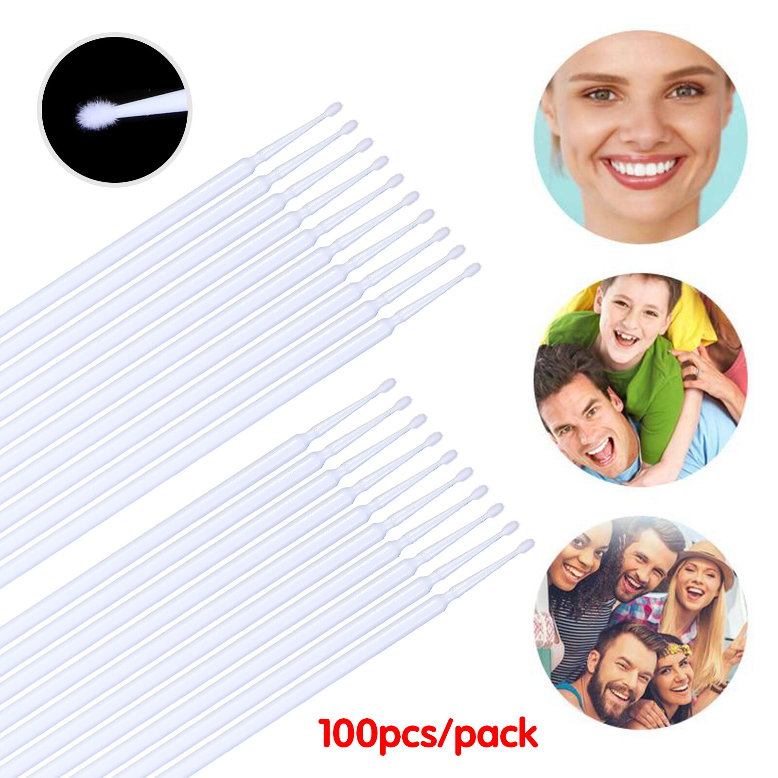 100 Micro Brushes Applicators Microbrush Dental (Regular, Fine, Super Fine) Eye