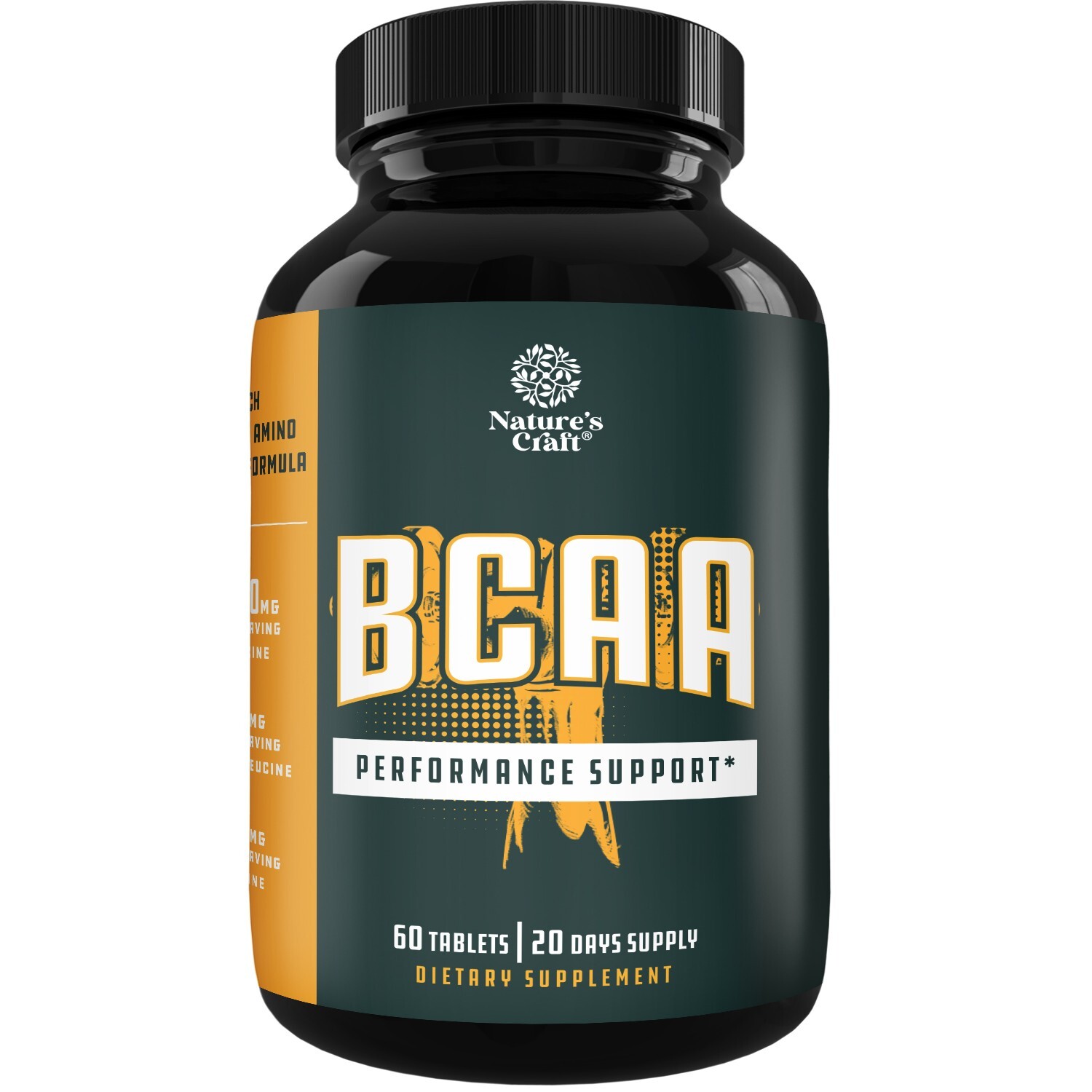 Branch Chain Amino Acids Supplement - Vegan BCAA Capsules Post Workout Muscle