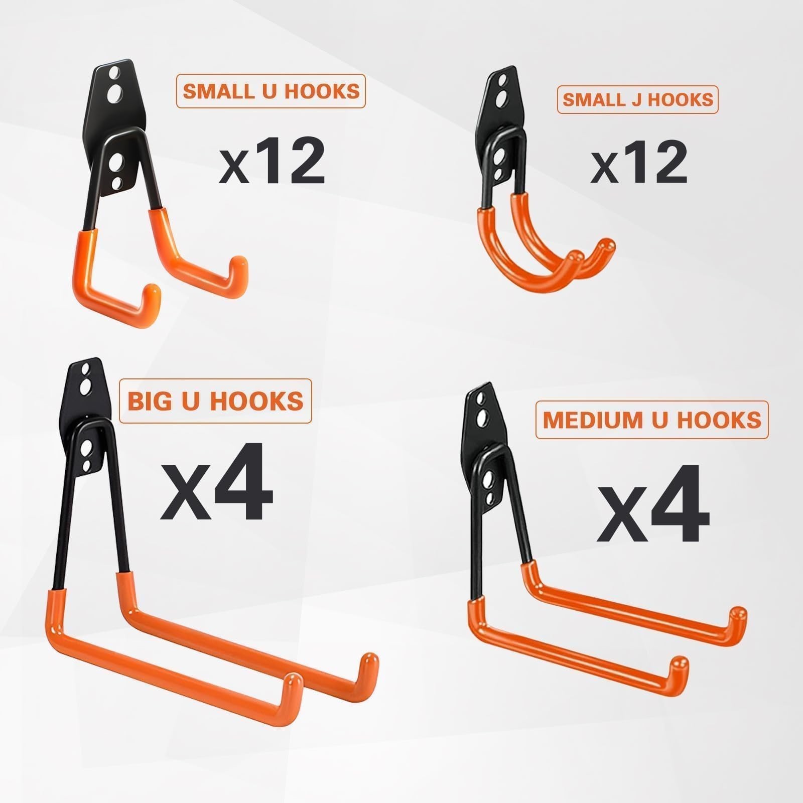 32 Pack Garage Hooks garage organization Steel Heavy Duty Garage Storage Hook...