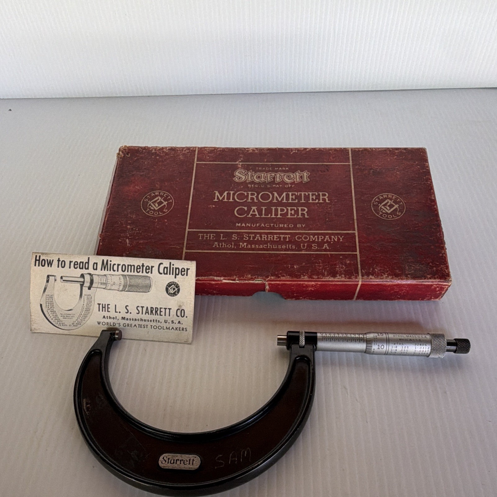 Vintage Starrett Outside Micrometer 3-4 in Mechanical No. 436-4N 0.0001 in