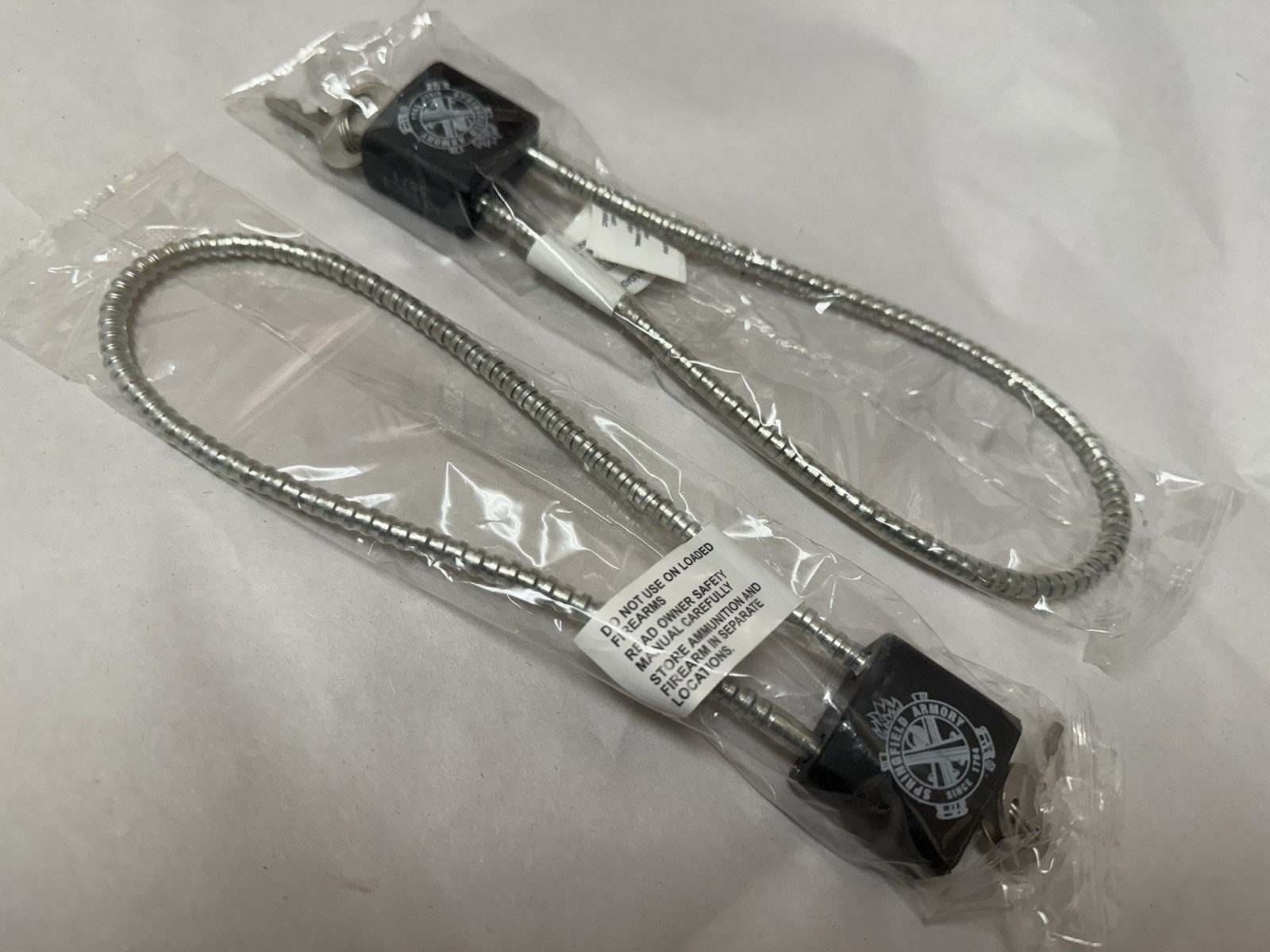 Pair (2) Springfield Armory Silver Cable Gun Pistol Lock Fits XDM Handgun