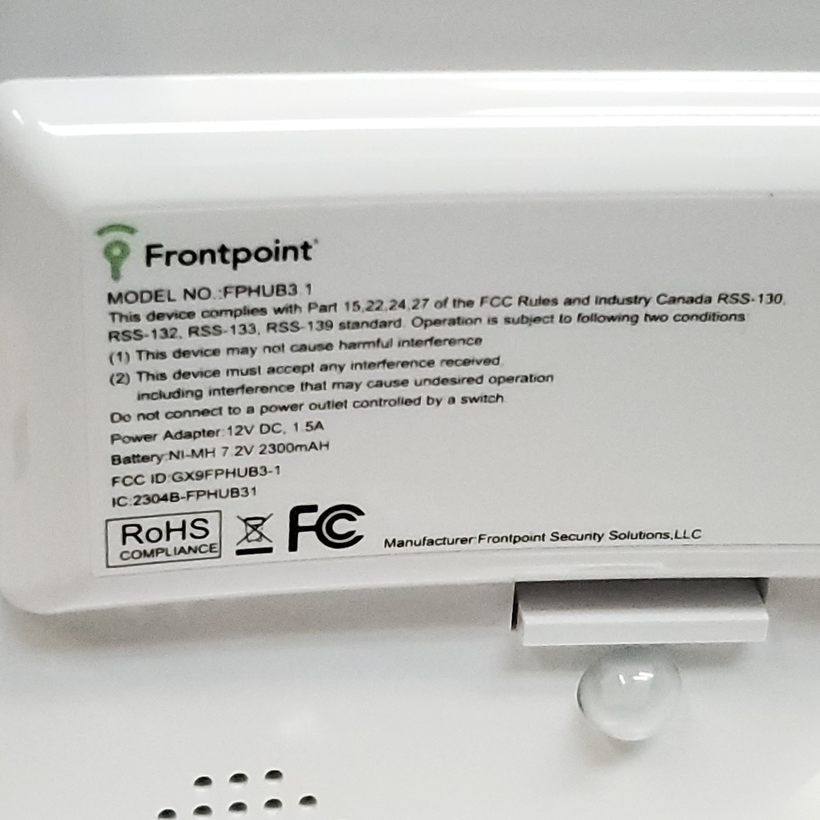 Frontpoint FPHUB3 Home Security System Hub with Power Supply New Open Box
