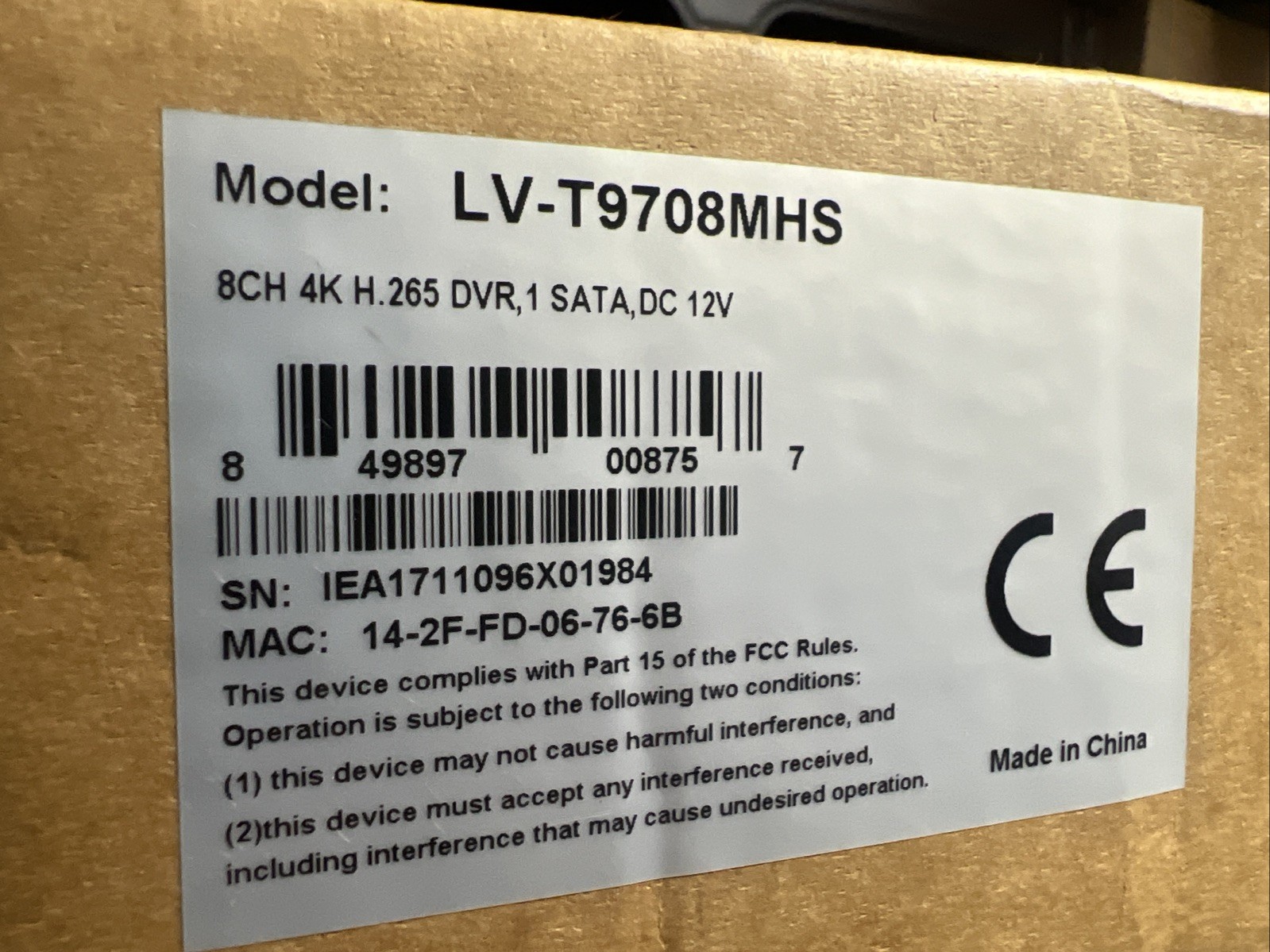 laview LV-T970HS security camera Wired 4 Cameras And Cables 8 Channels 4K