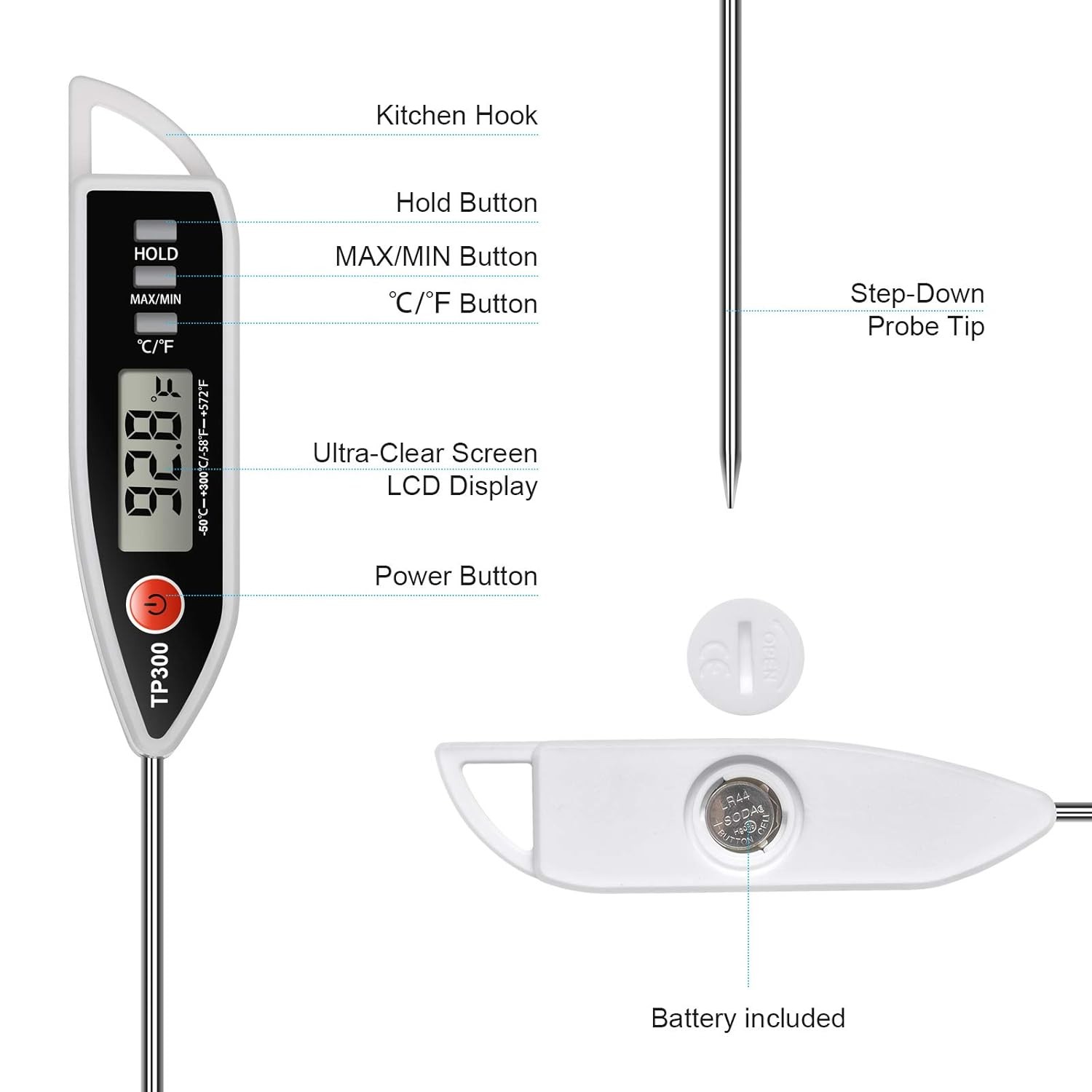 Digital Meat Thermometer for Sale, Kitchen Cooking Thermometer Digital, Candy
