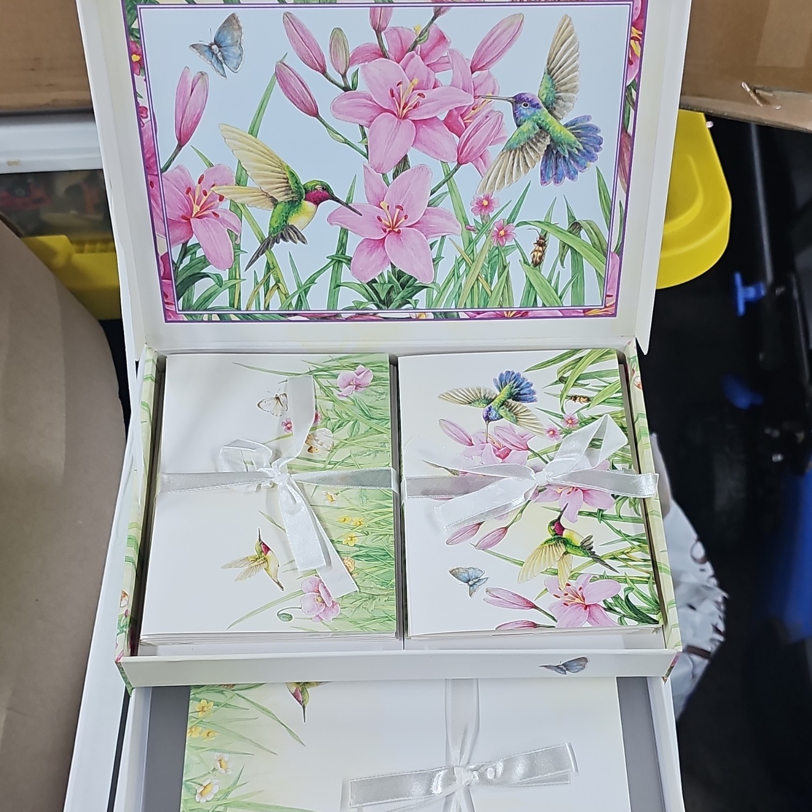 New Seasons Floral Hummingbird Stationery Set w/ Envelopes Model 90076
