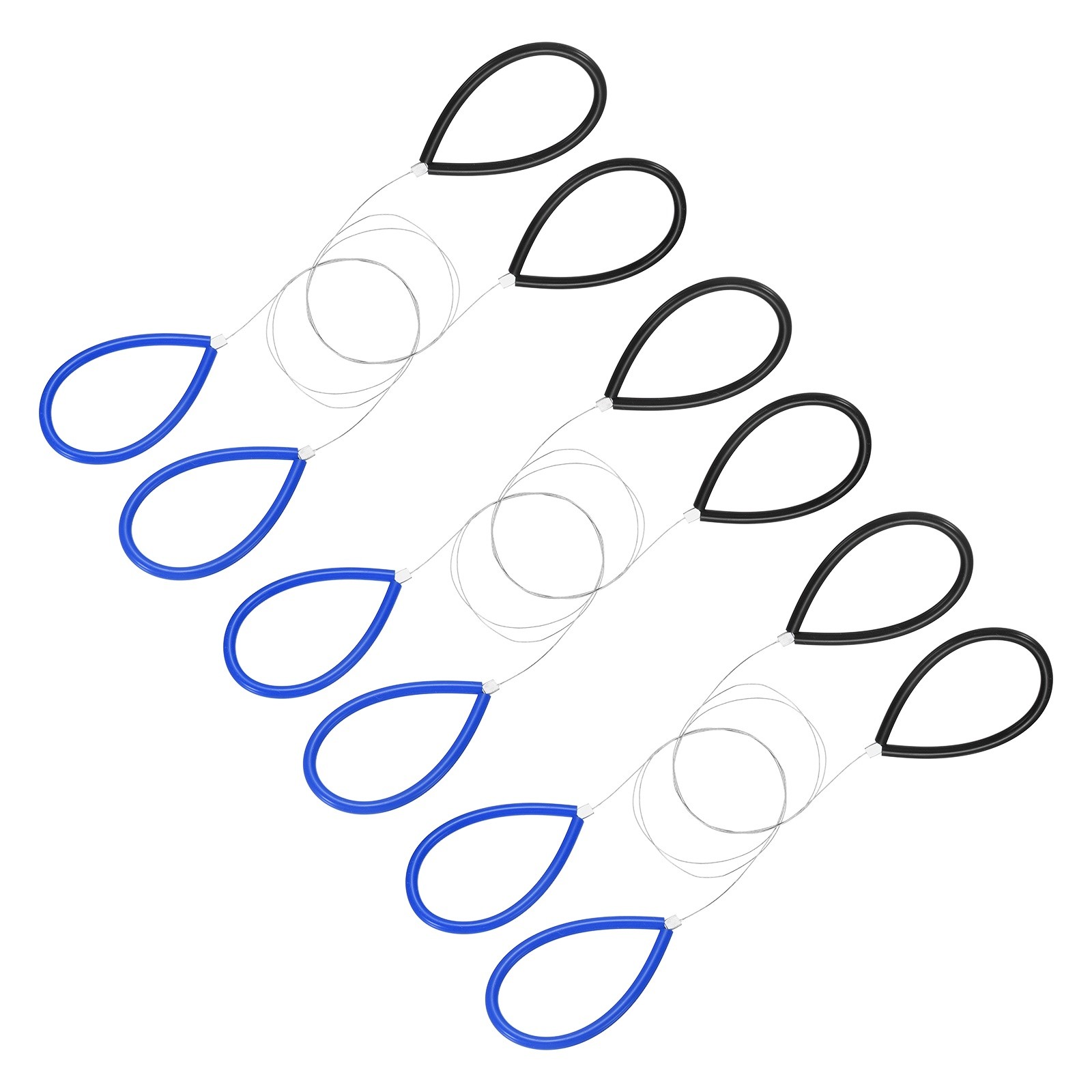 6pcs Pottery Wire Tool with Rubber Handle for Pottery, Blue/Black
