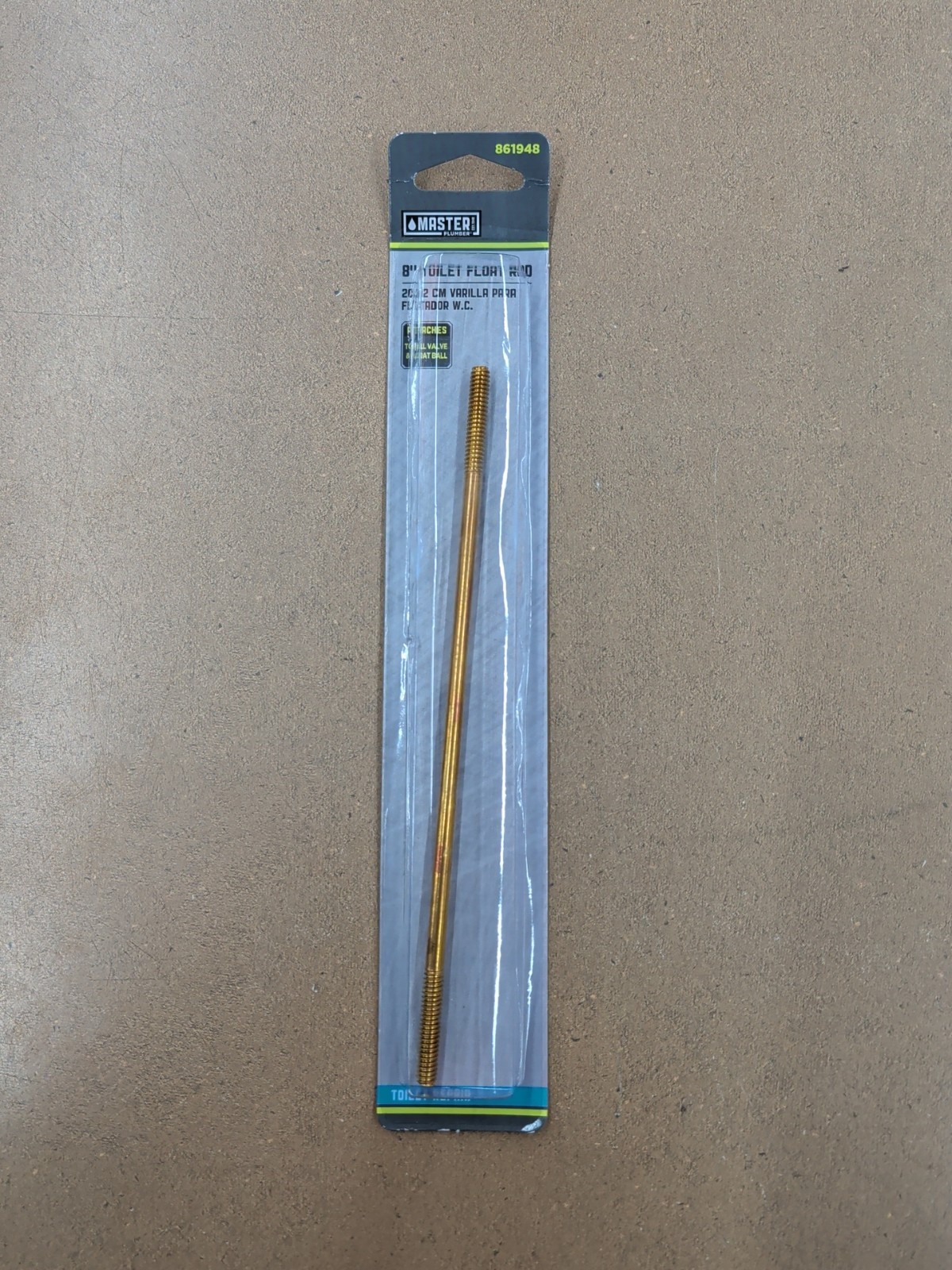MASTER PLUMBER 8" TOILET FLOAT ROD - ATTACHES VALVE & FLOAR BALL - 861948
