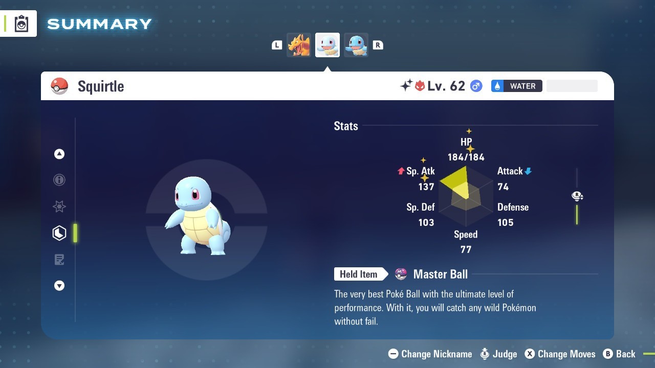 Pokémon Legends: Z-A Shiny Squirtle 6iv ✨Max EV✨ALPHA