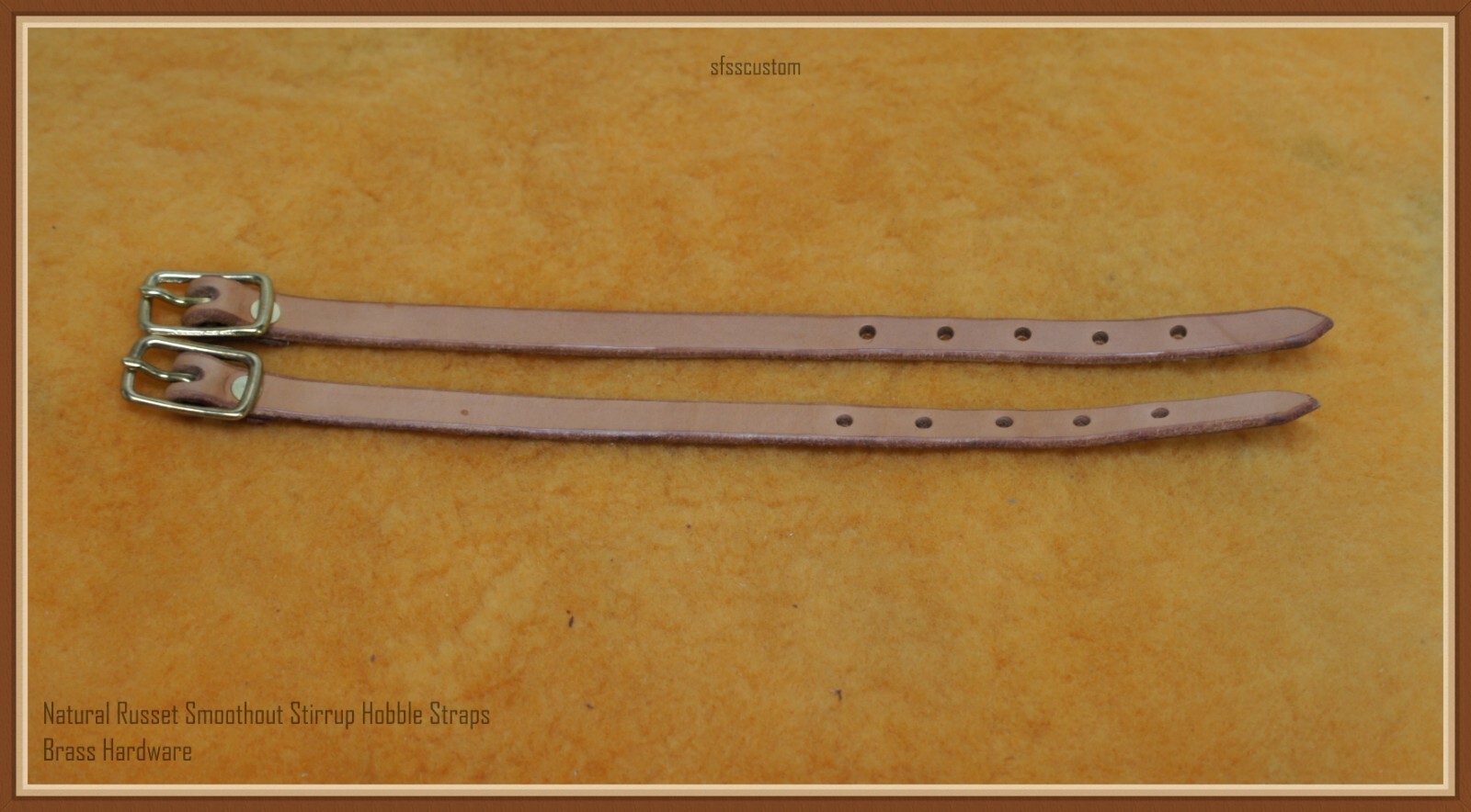 Russet Stirrup Leather Hobble Straps Smoothout SB Buckles-western saddle fenders