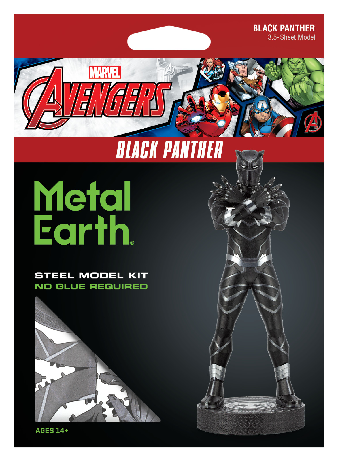 Fascinations Metal Earth Marvel Avengers BLACK PANTHER 3D Steel Model Kit MMS501
