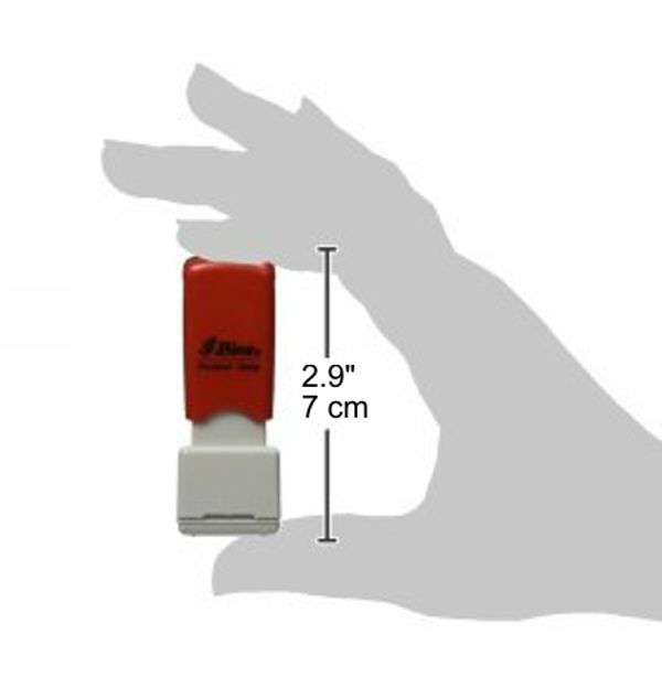 INITIAL HERE Stamp, Pre-inked Red, Shiny Brand, Round 5/8" Diameter Imprint