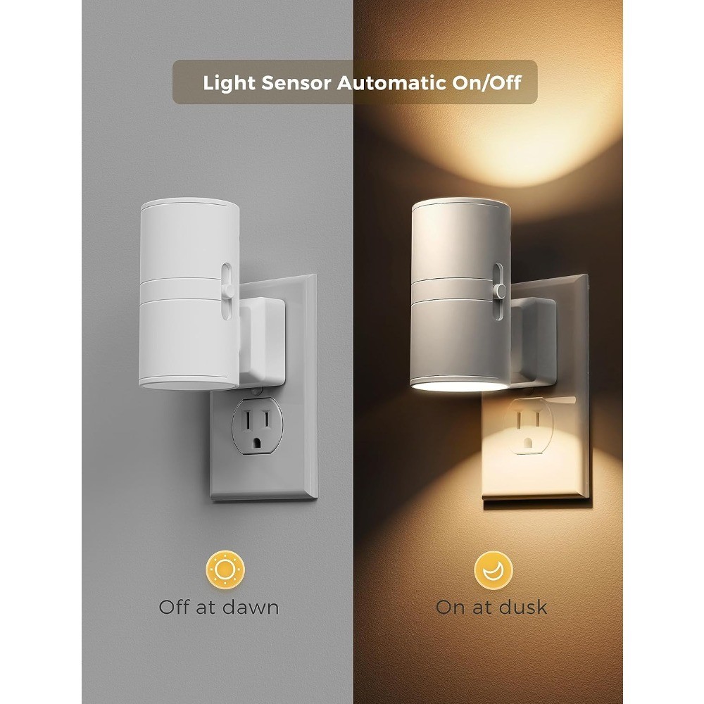 Night Light Plug in, Night Lights Plug into Wall, Light Sensor, 0-100LM Soft