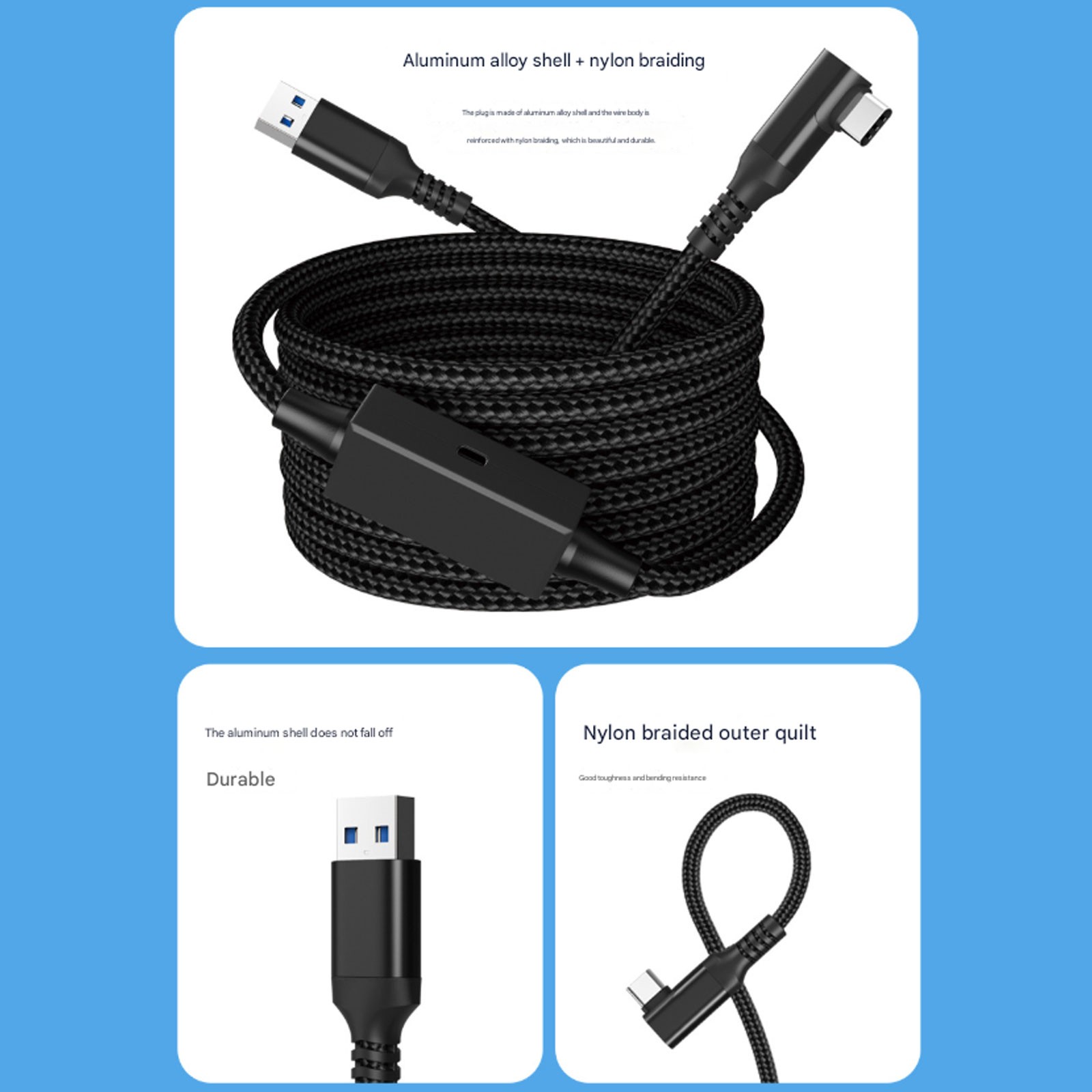 Oculus Link Cable with Charging [16ft] for Meta Quest 3 Quest 2/Pro, Pico 4