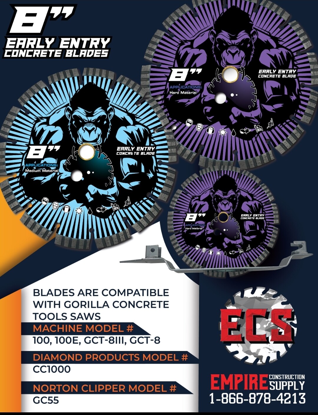 8" Early Entry Concrete Blades for Gorilla Concrete Tools