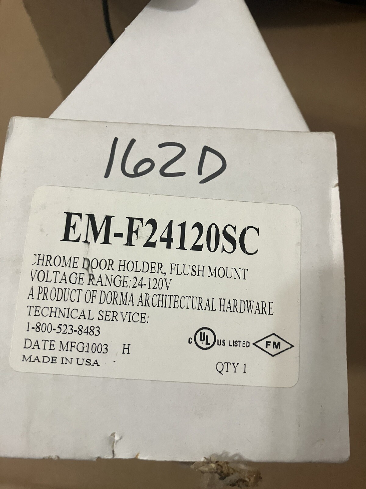 EM-F24120SC CHROME DOOR HOLDER, FLUSH MOUNT VOLTAGE RANGE:24-120V