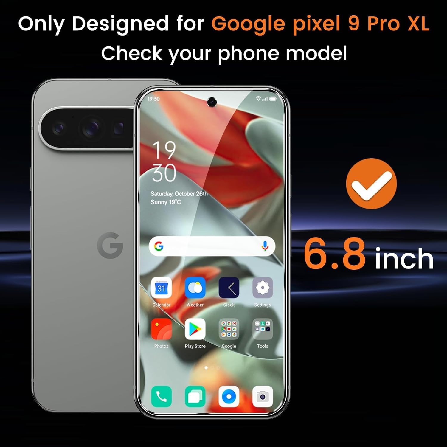 4 Pack For Google Pixel 9 Pro XL Screen Protector with 4 Pack Camera Lens Protec