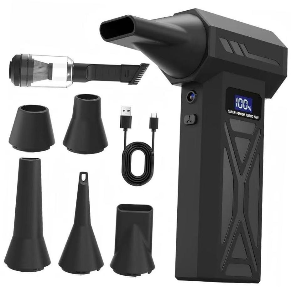 Compressed Air Duster ，2-in-1 Duster and Vacuum Cleaner, 110000RPM Super Power