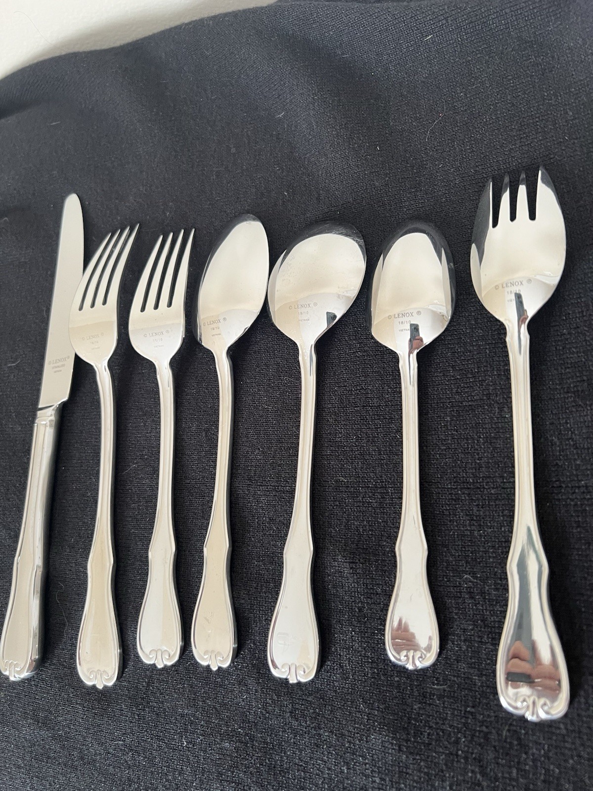 Lenox Pine Grove Stainless Flatware 18/10 Set 7 Piece Place Setting for One