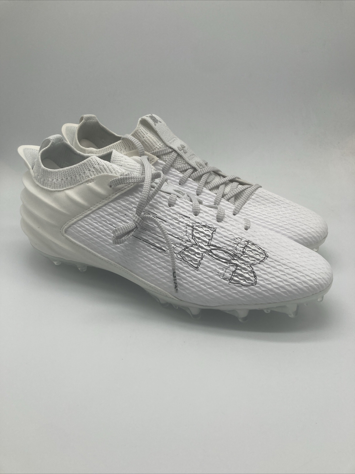 Under Armour Blur Smoke 2.0 MC White Football Cleats 3026330-101 Men’s Size 13