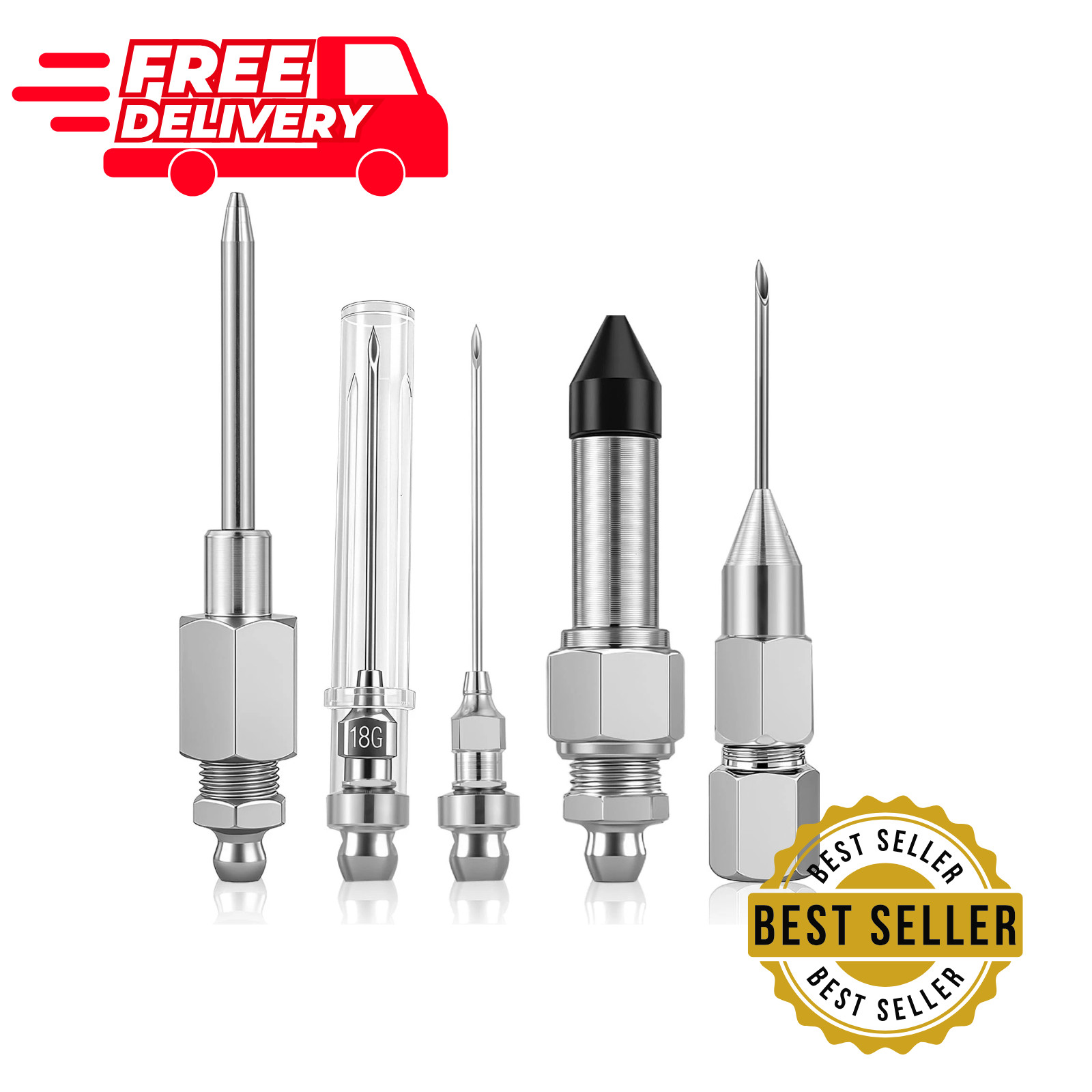 FSGZDG 5PCS Grease Gun Needle Tips Accessories Kit, 1 Needle...