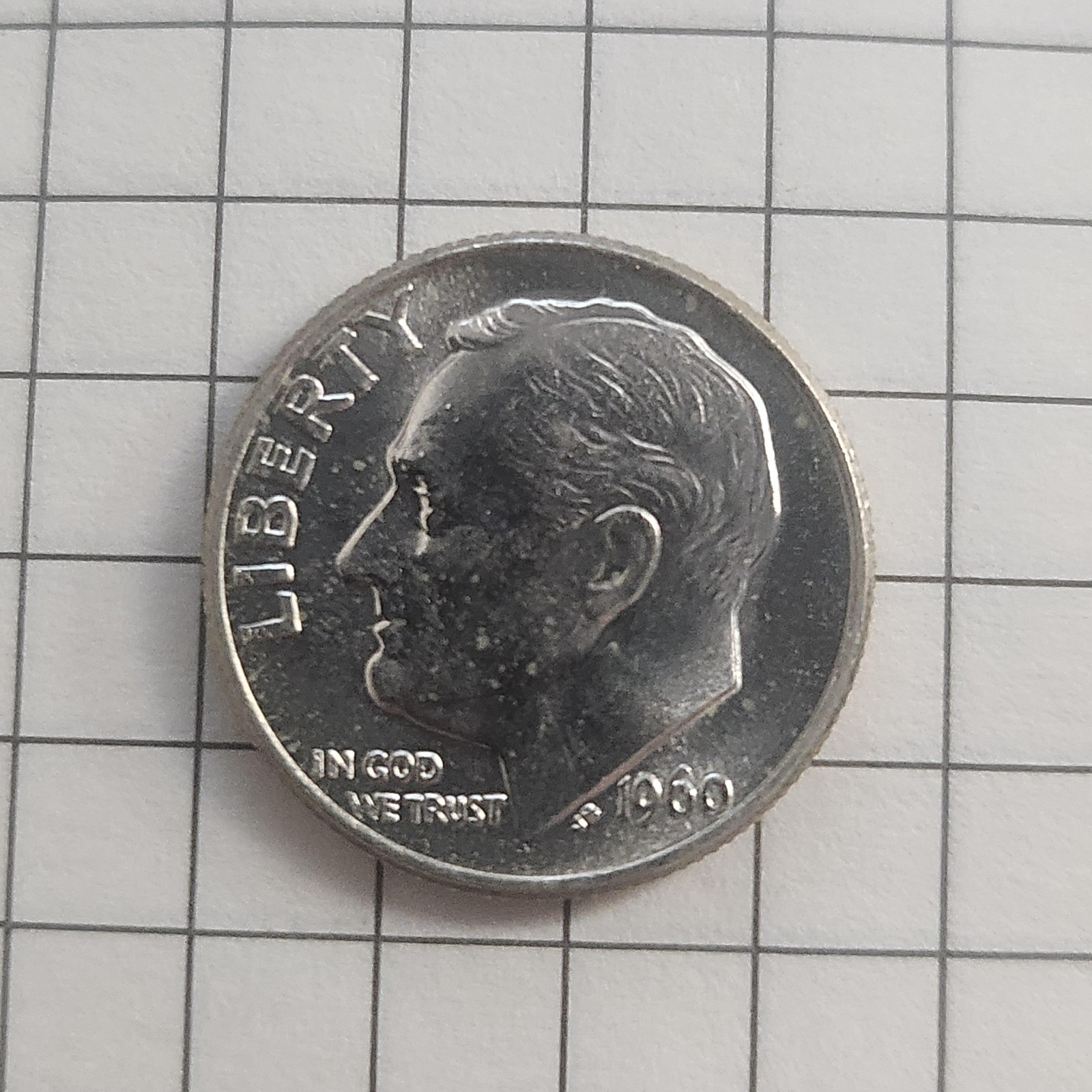 1960 P Roosevelt Dime Uncirculated 90% Silver AU