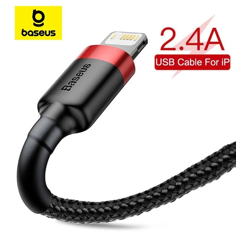 Baseus USB Cable for iPhone14 13 12 11 Pro Max Xs X 8 Plus Cable 2.4A Fast Char