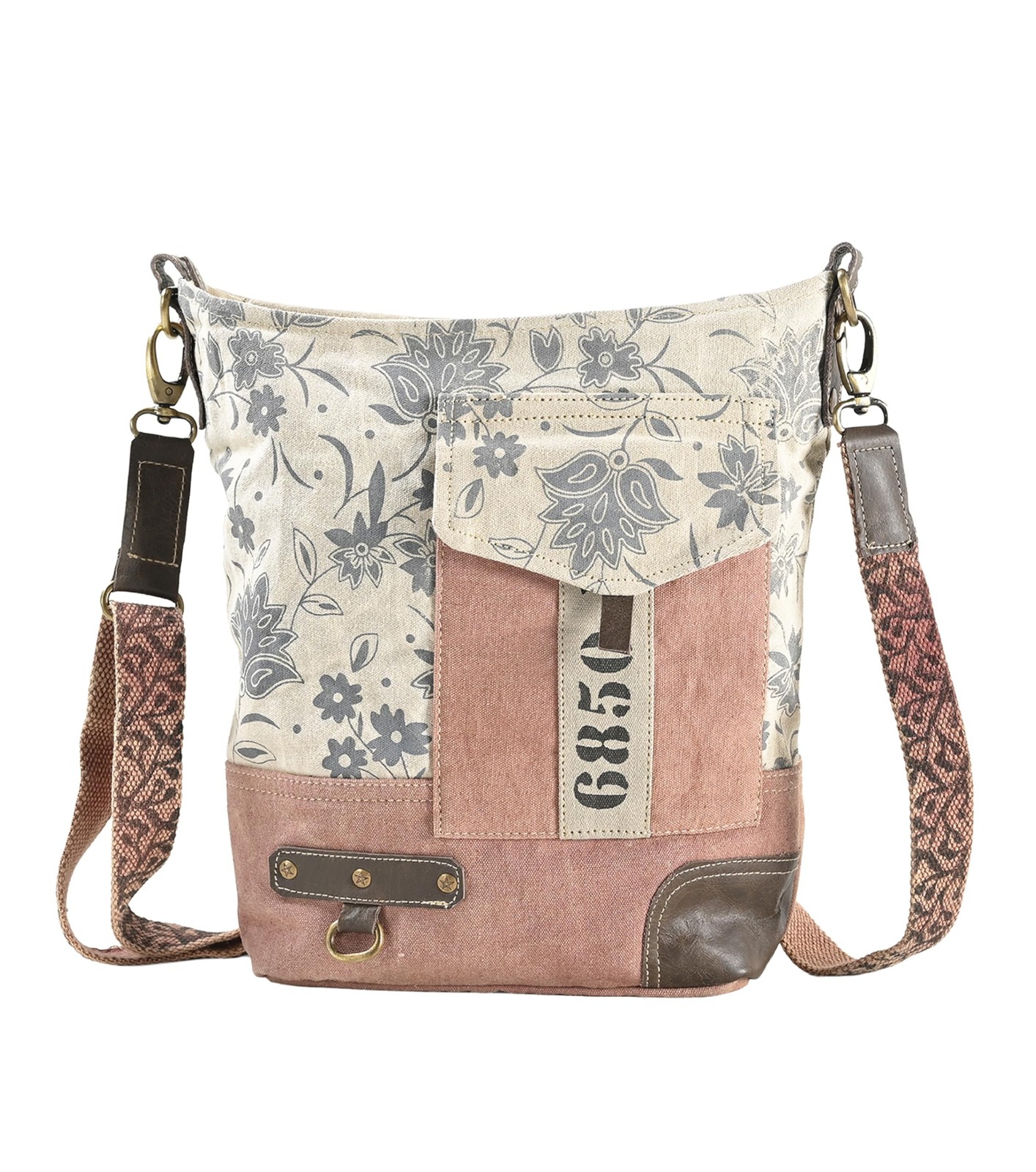 3 BROTHERS - Messenger Bag for Men & Women | Upcycled Vintage Canvas & Leathe...