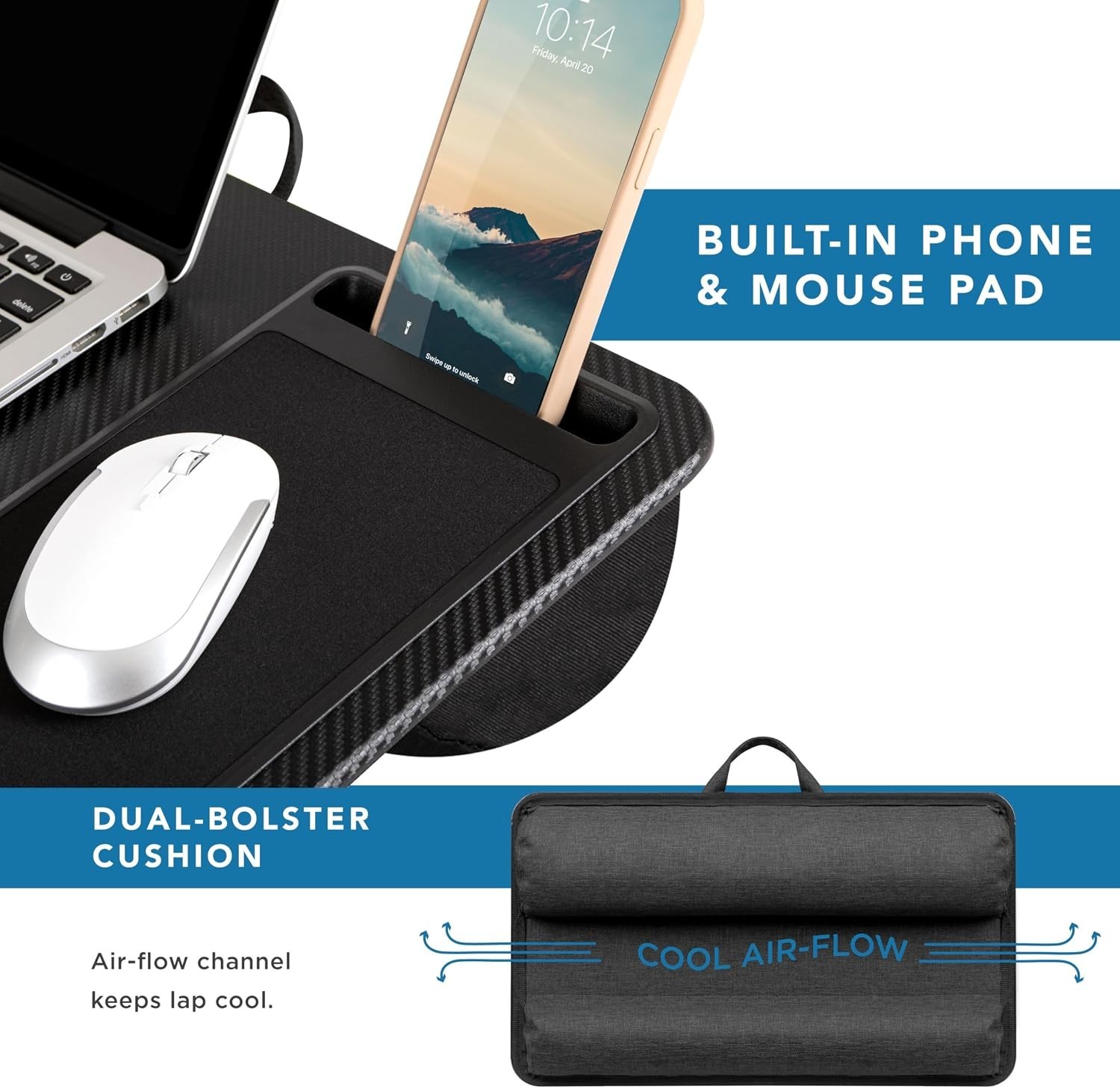 Home Office Lap Desk with Enhanced Functionality for Various Accessories