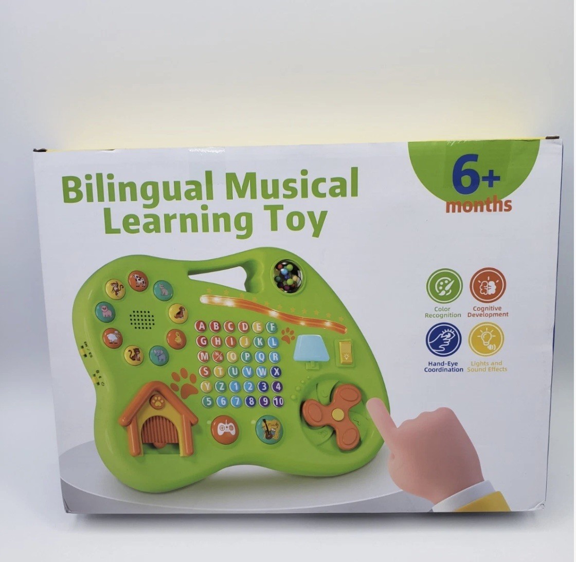 Bilingual Musical Learning Toy for 6+ months Girl Boy, Montessori Musical Toy