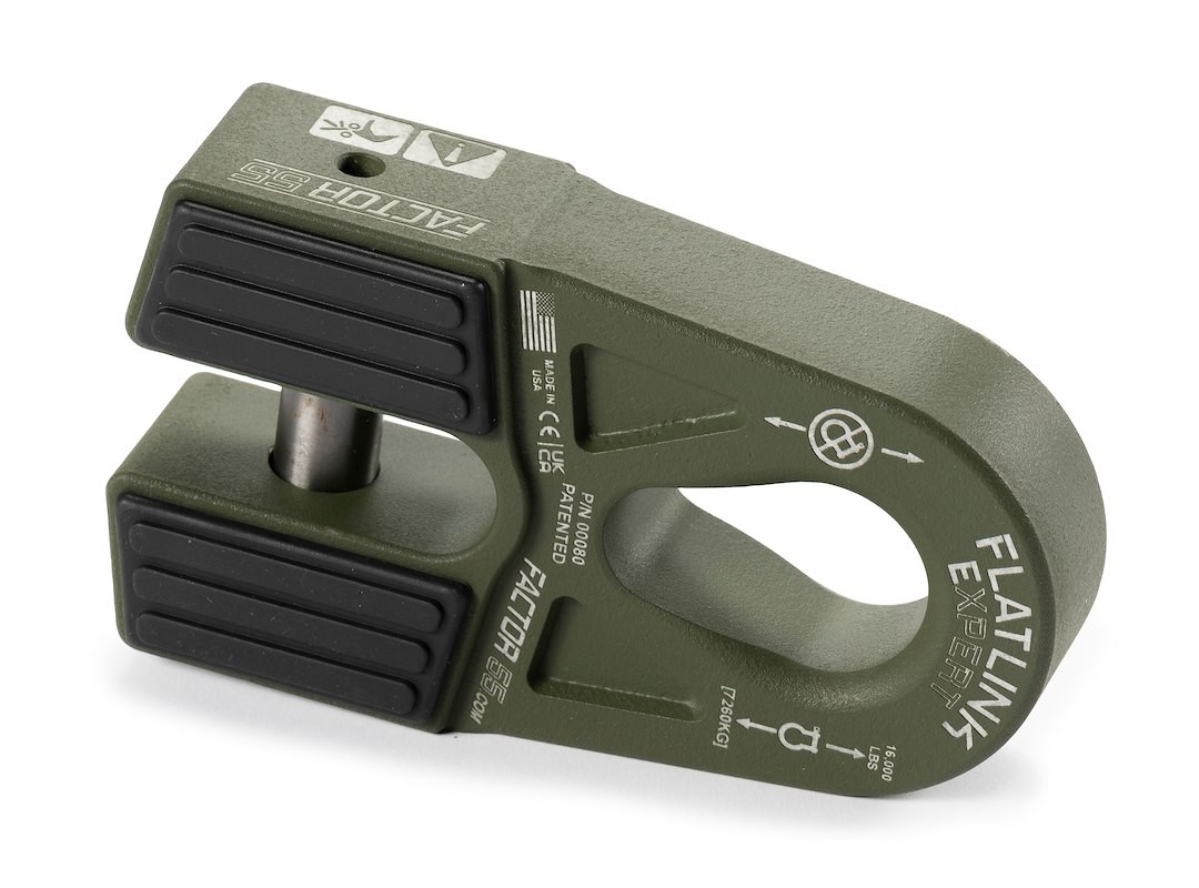 Factor 55 0008014 FlatLink E Winch Shackle Mount OD Green