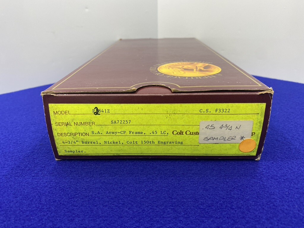 Colt Single Action Army Genuine Factory Original Box FACTORY ENGRAVED MODEL