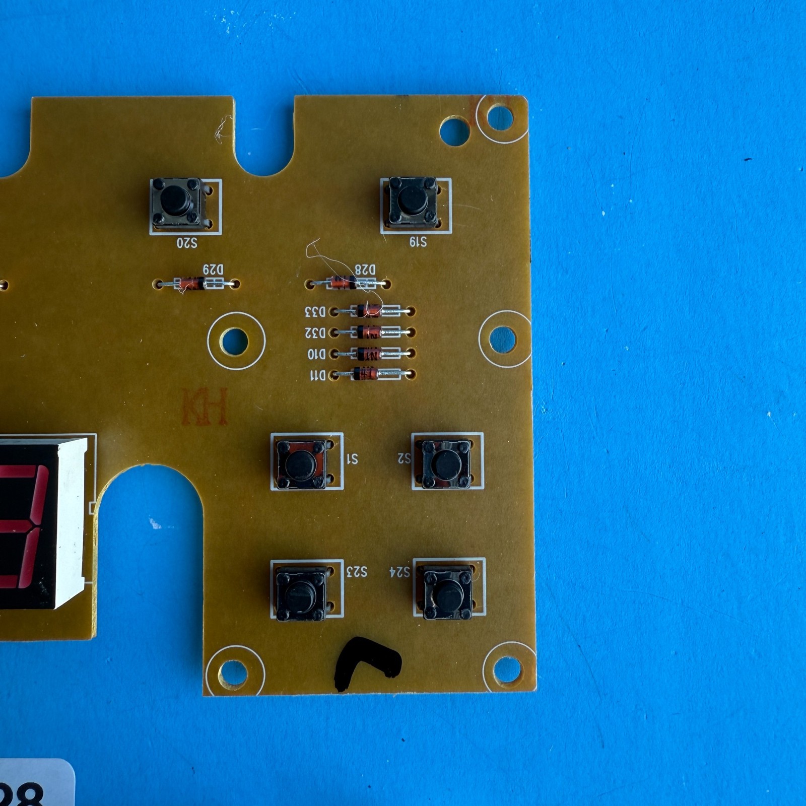 M-AUDIO Oxygen 49 MIDI Keyboard Part: Display & Transpose Buttons Circuit Board
