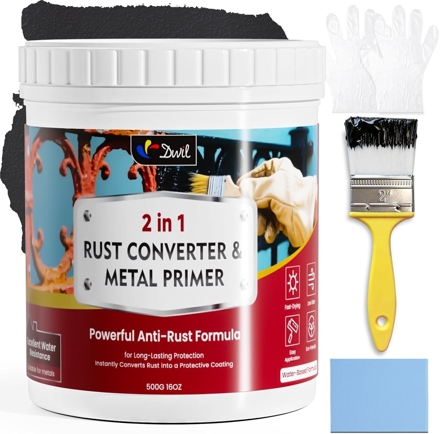 for Metal, 2 in 1 Paint and Primer, Converts Rust to Long-Lasting Protective ...