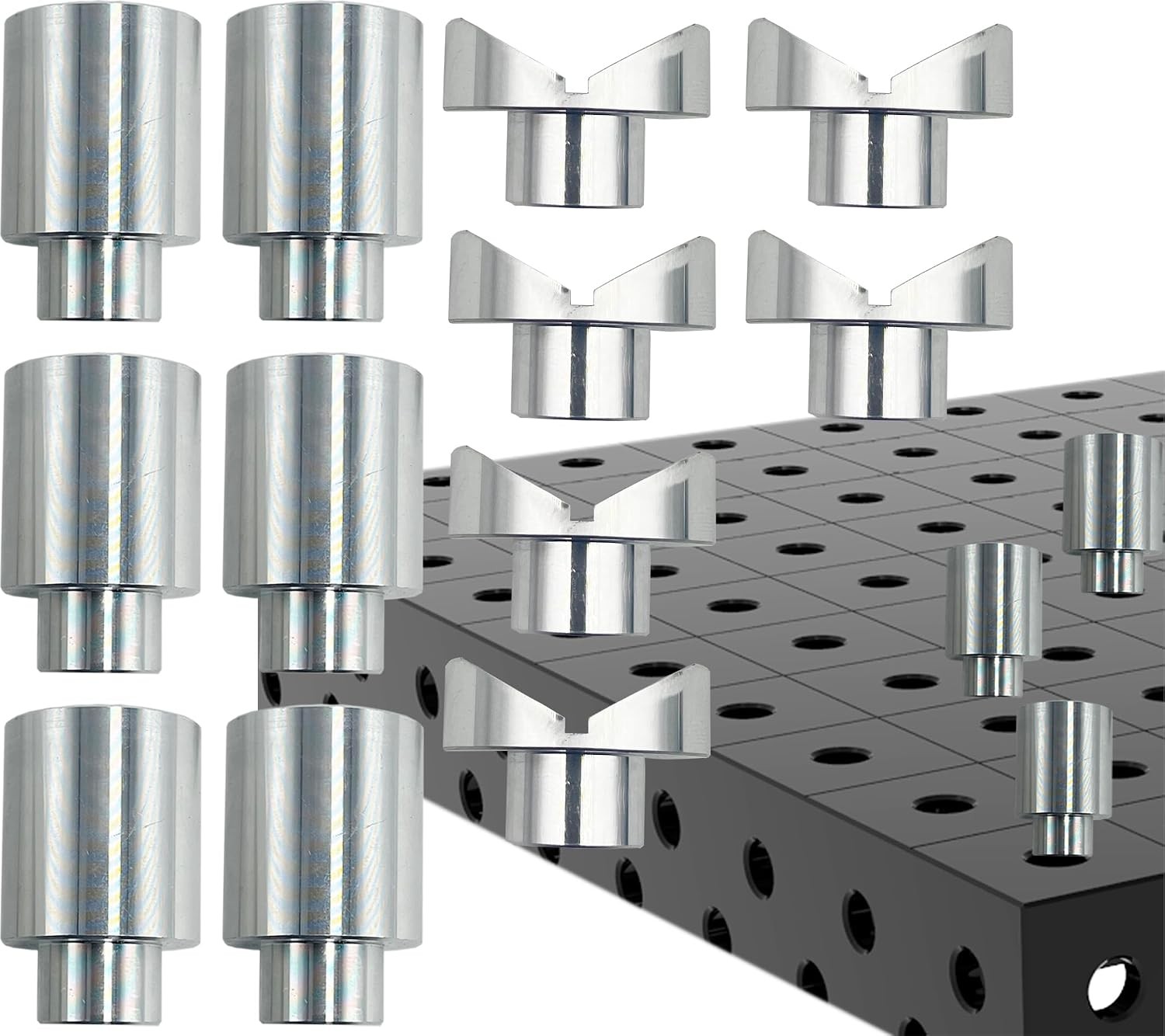 Welding Table Fixture Pins 12 Pcs 5/8 x 1 x 1.5 Stop Alignment Aluminum Acces...