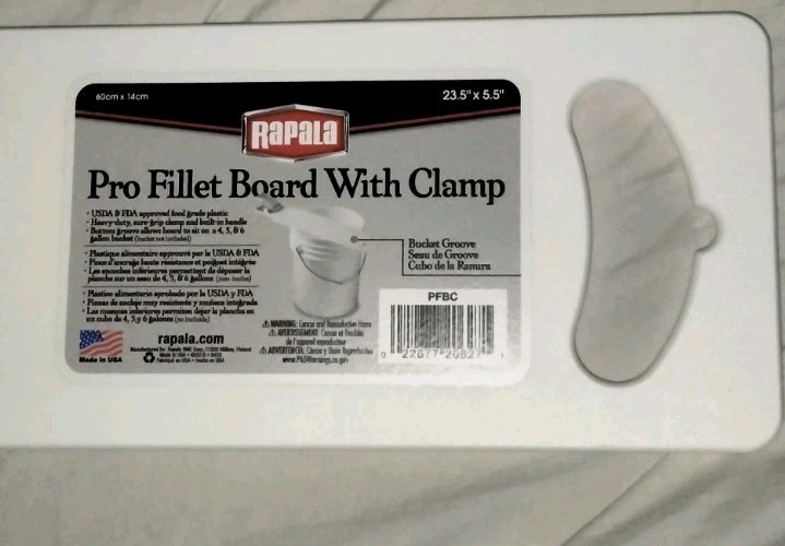 Rapala "Pro"  *Fillet Board with Clamp* + *Bucket Groove* (23.5" x 5.5") NEW