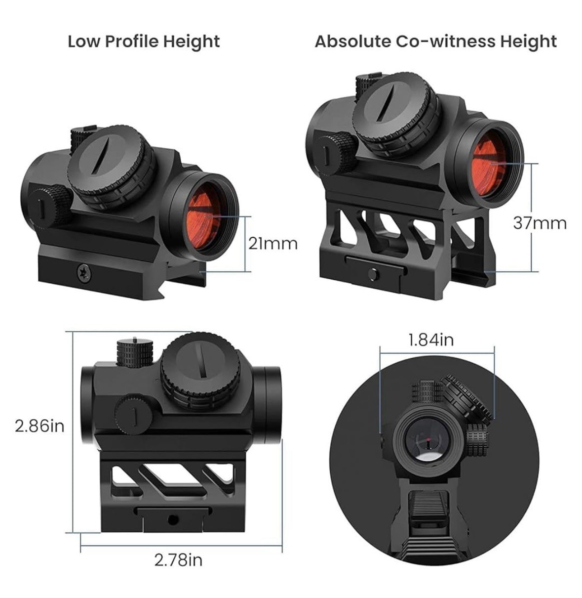 Feyachi 2MOA Red Dot Sight - V30 1x20mm Compact Red dot Optics