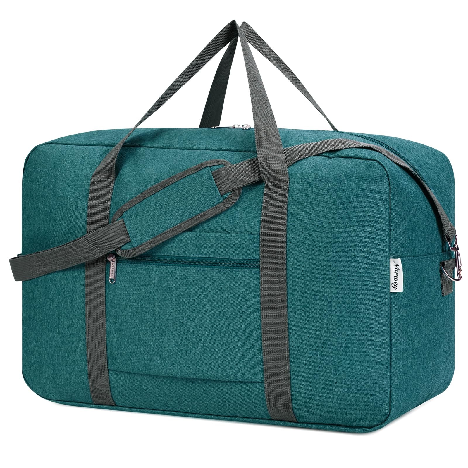 40L Teal Foldable Carry On Bag, 22x14x9, Travel Duffel, Packable, Luggage