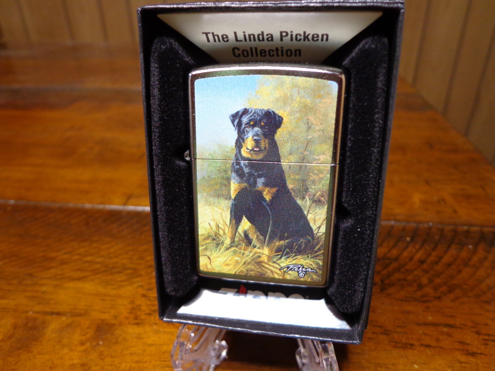 LINDA PICKEN ROTTWEILER ZIPPO LIGHTER MINT IN BOX