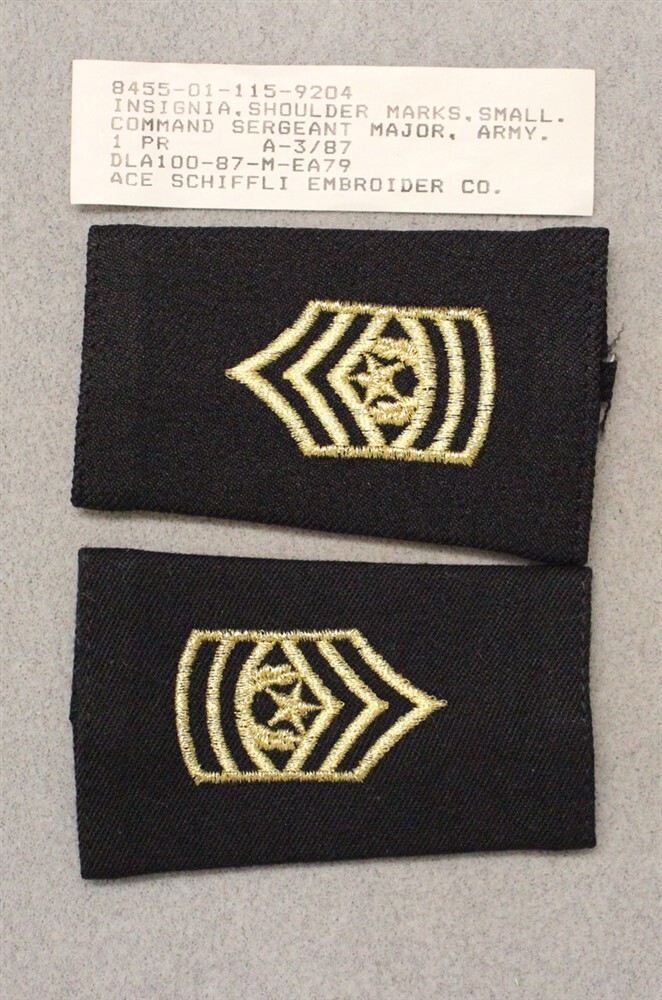 Slip-On Rank 008: U.S. Army Command Sergeant Major - small black pair