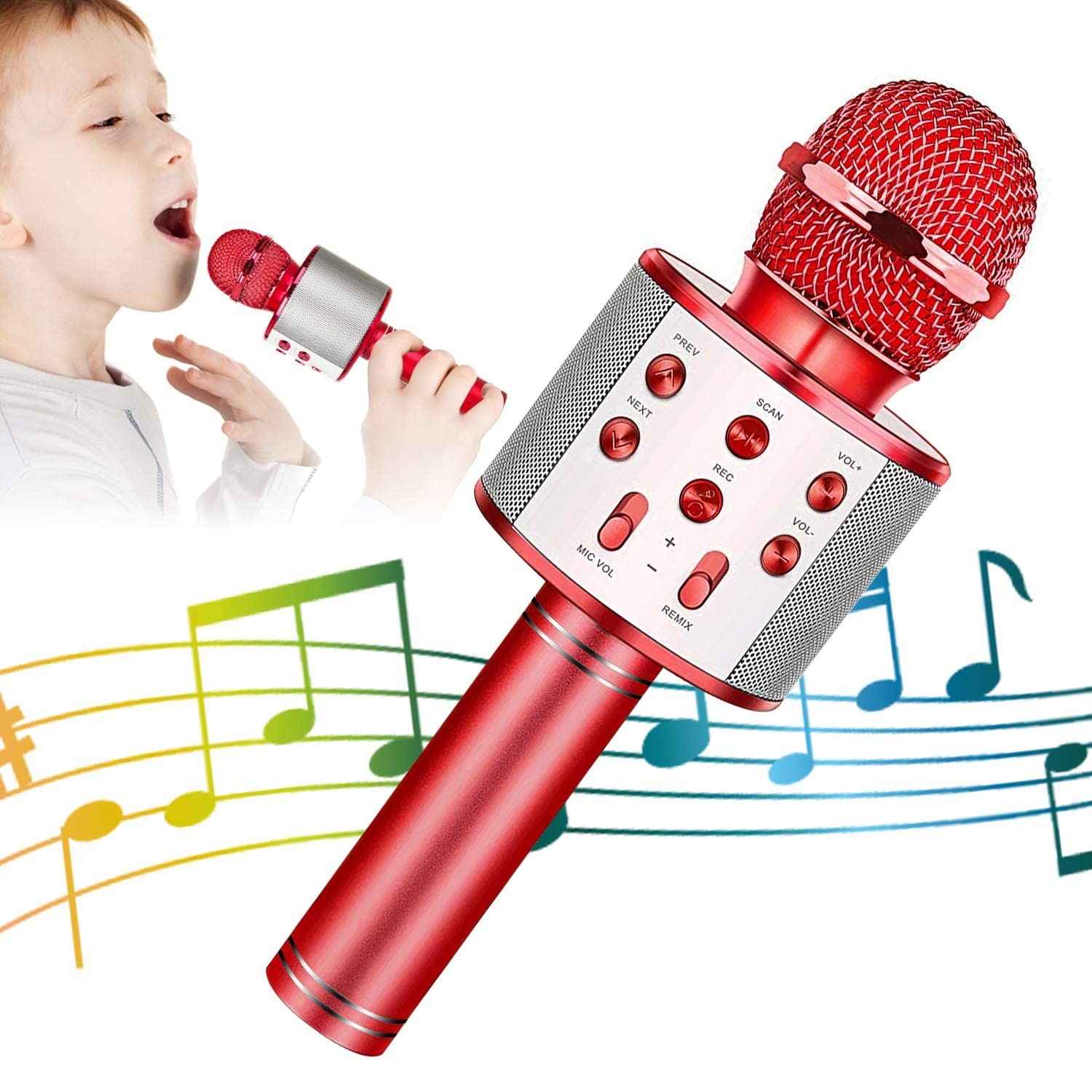 Wireless Bluetooth Kids Karaoke Microphone 5-in-1 Portable Handheld System