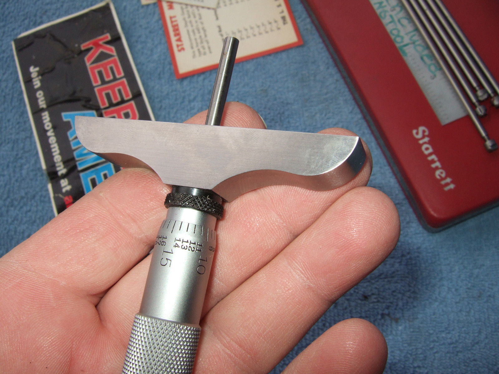 STARRETT 445AZ-6RL 3" BASE DEPTH MICROMETER VINTAGE TOOLMAKER GRIND INSPECTION