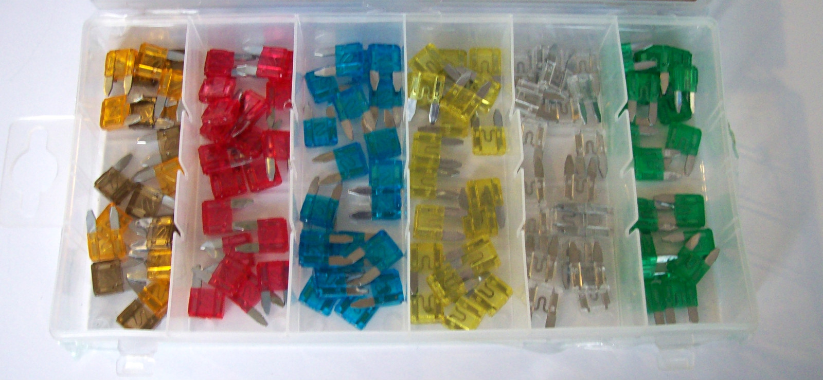 120pc MINI CAR BLADE FUSE BOX ASSORTMENT FUSES TRUCK SUV 5 10 15 20 25 30 AMP