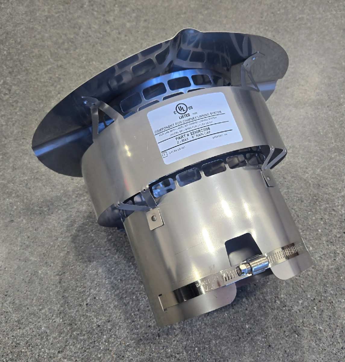 Chimney Z-Flex Liner Rain Cap 6" p/n 2ZMRCS06