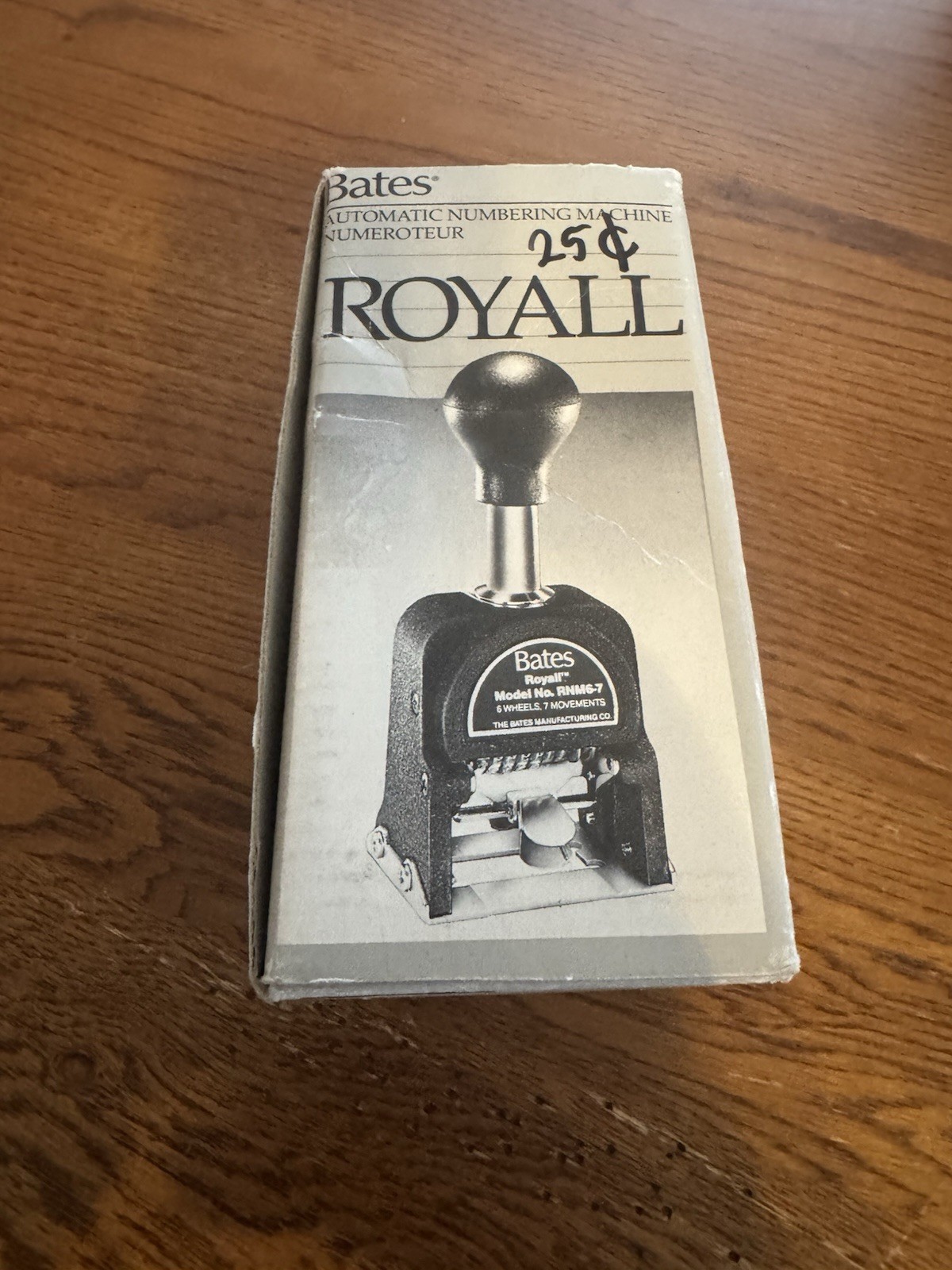 Bates Royall RNM6-7 Automatic Numbering Machine Ink Stamp Antique Vintage Black