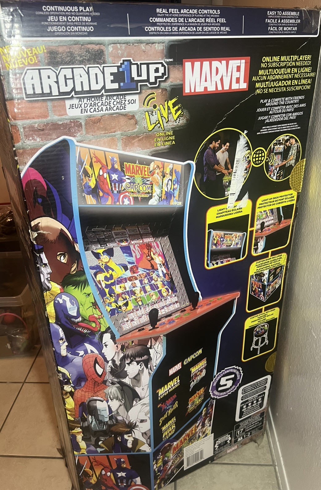 🕹️Arcade1up MARVEL vs CAPCOM w/Stool, Riser & Lite Marquee! W/factory Seals🕹️